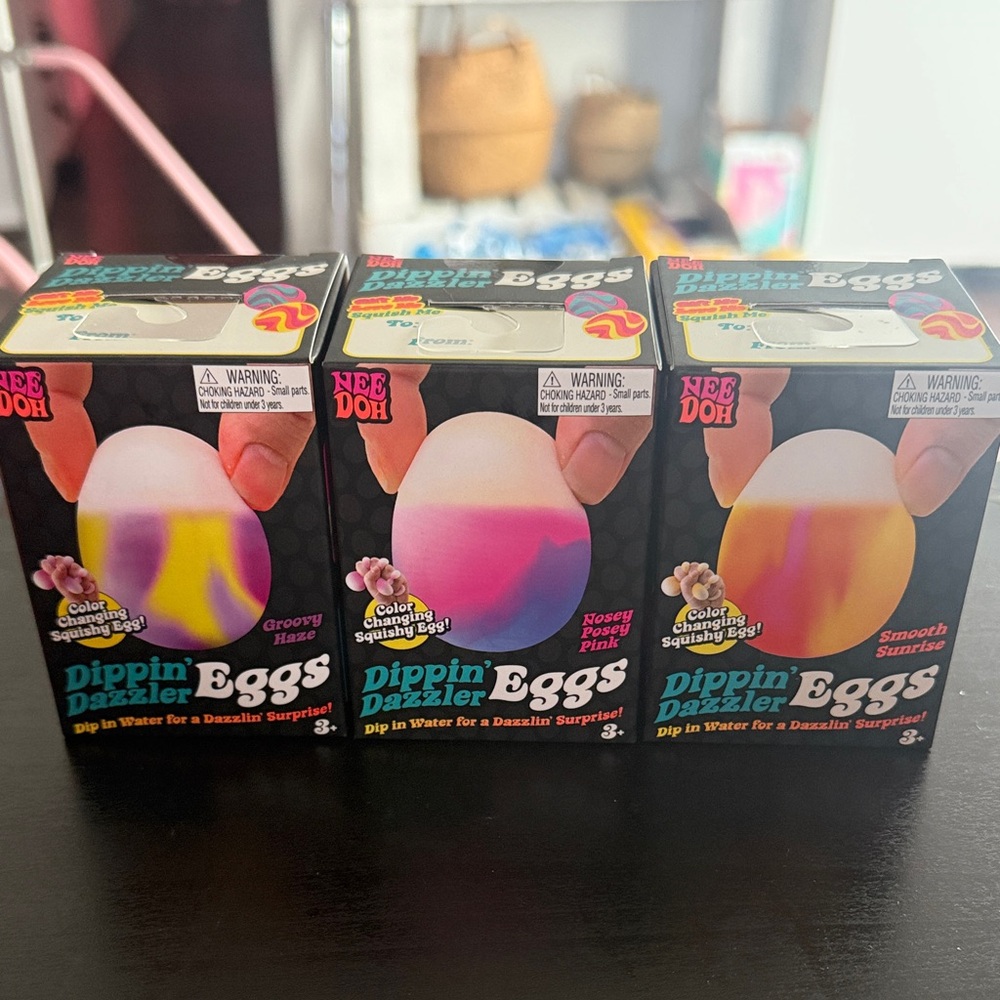 Needoh Dippin’ Dazzler Eggs set of 3 NWT